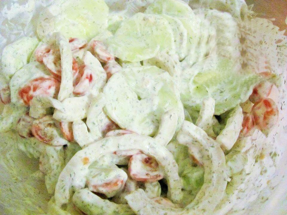 Creamy yogurt-dill cucumber salad recipe