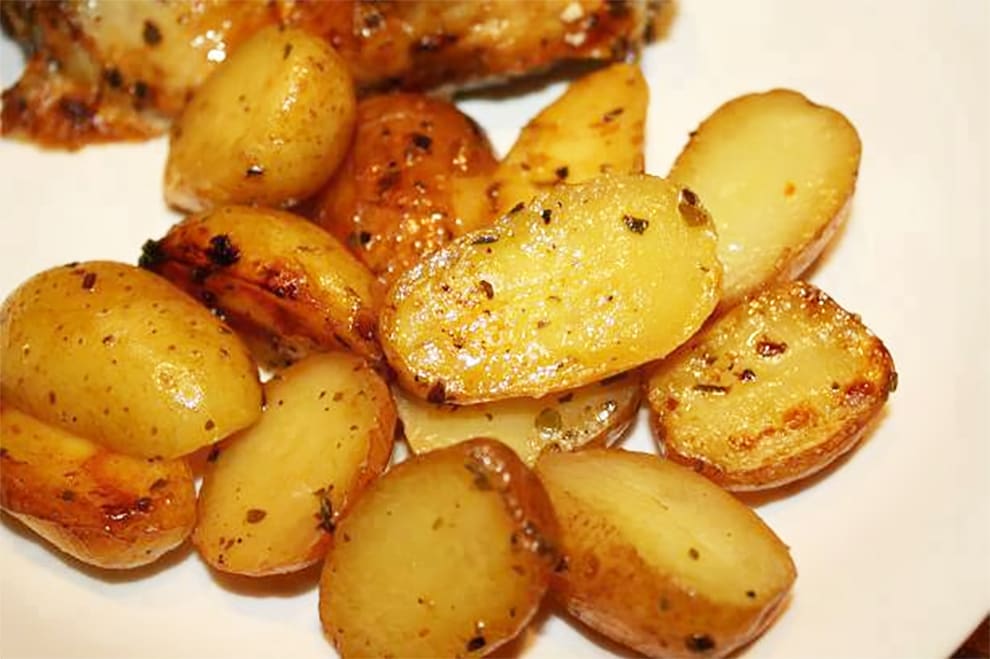 Greek Style Oven Roasted Lemon Butter Parmesan Potatoes