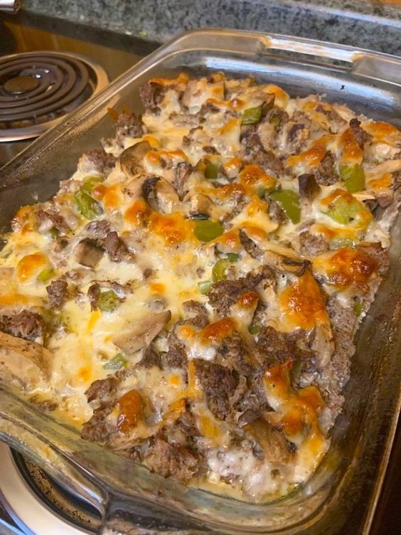 Philly Cheese Steak Casserole